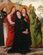 The Virgin, Saint John the Evangelist, two female saints and Saint Dominic de Guzman. Juan de Borgona